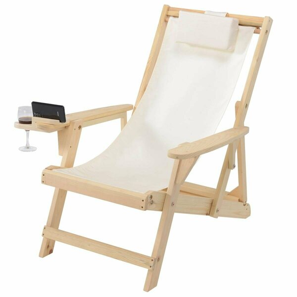 Bold Fontier Romantic Collection Canvas Sling Chair with Cup and Wine Holder BO2690366